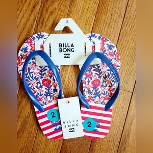 Billabong Girl Floral Stripe Flip Flops